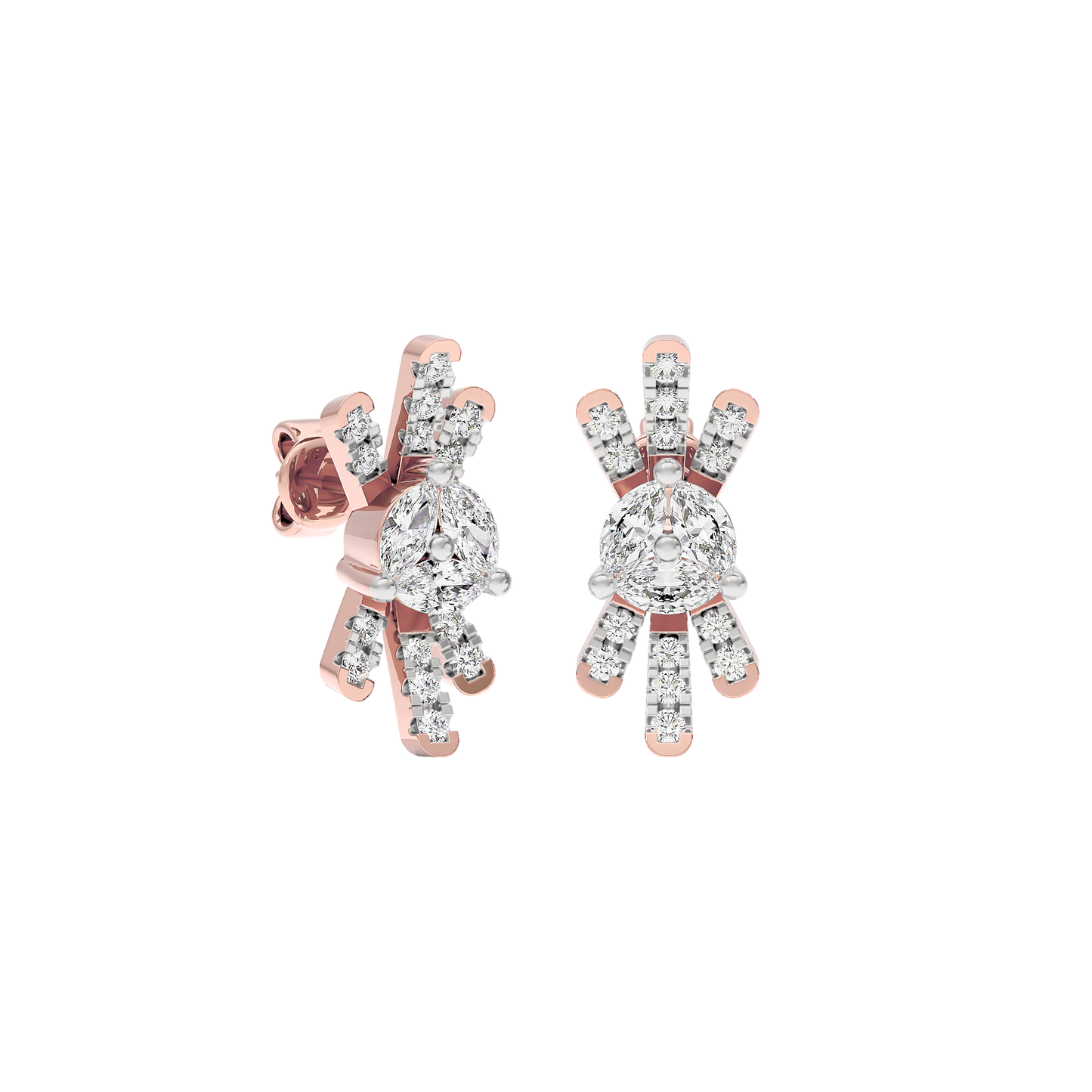 Radiant Six Diamond Earrings