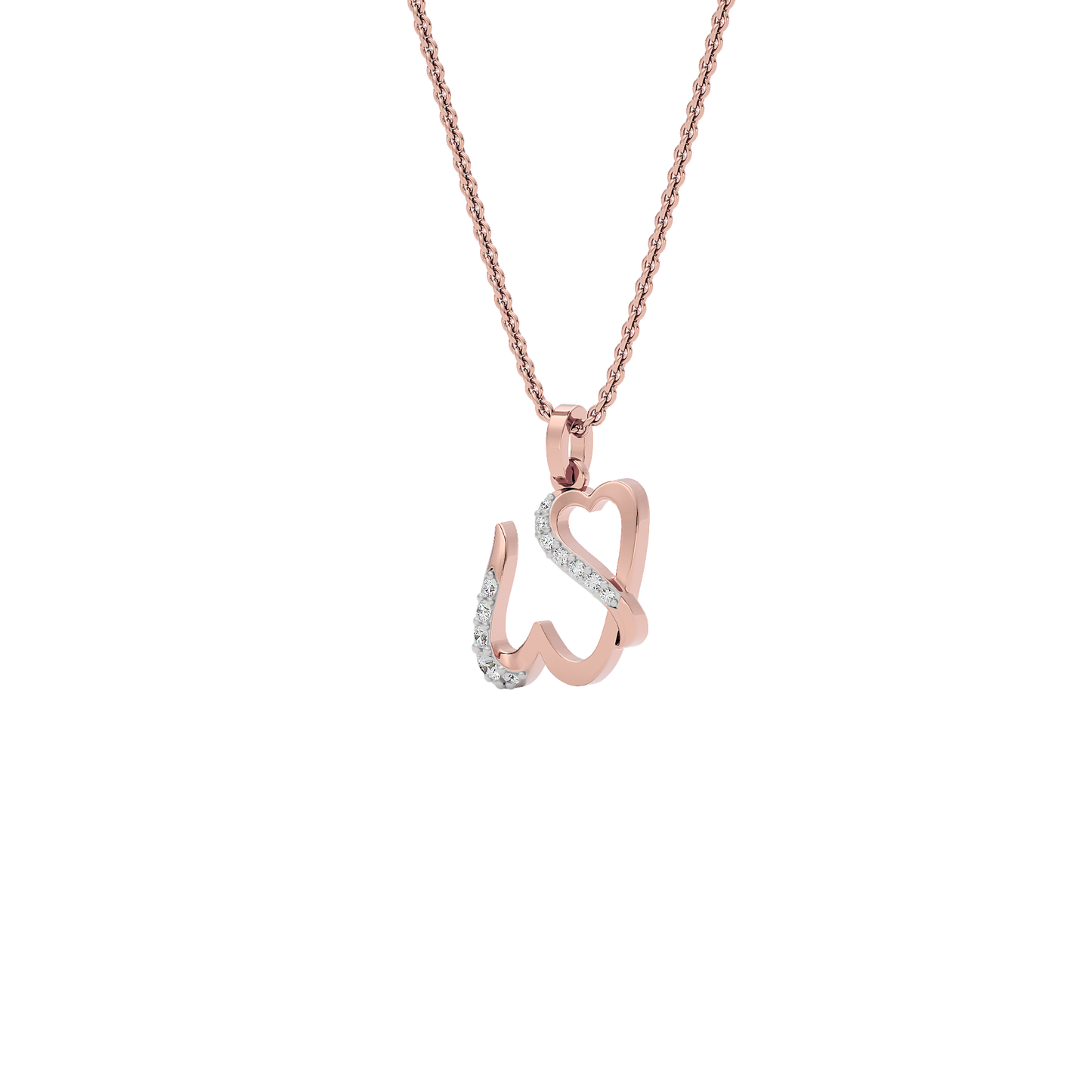 Whimsical ‘W’ Diamond Pendant