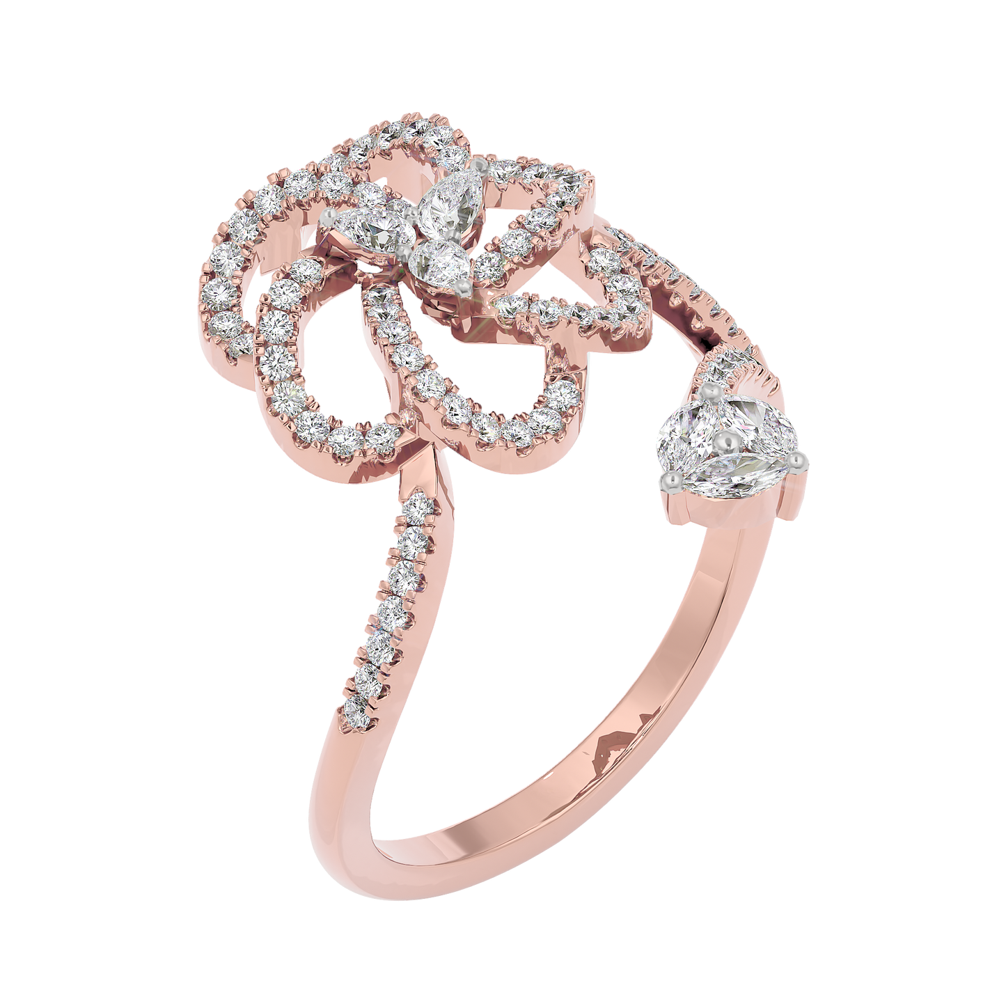 Spiral Twist Diamond Ring