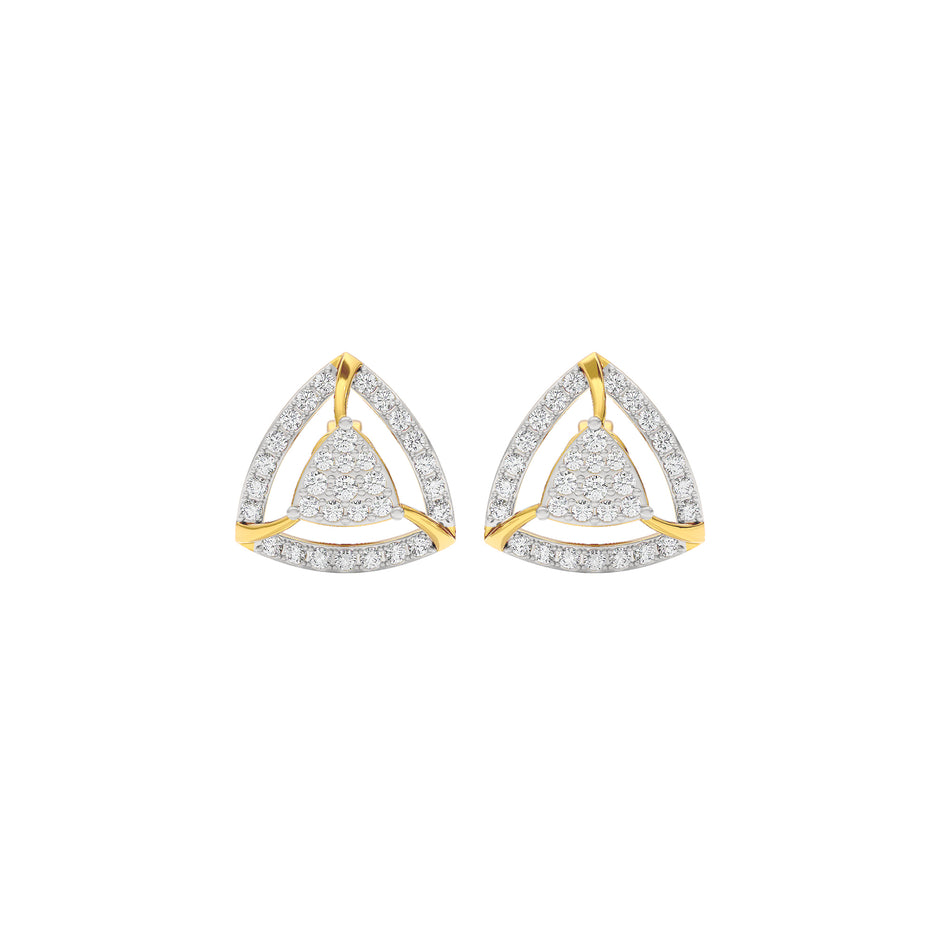 Opulent Angle Diamond Earrings 18 KT / Yellow Gold