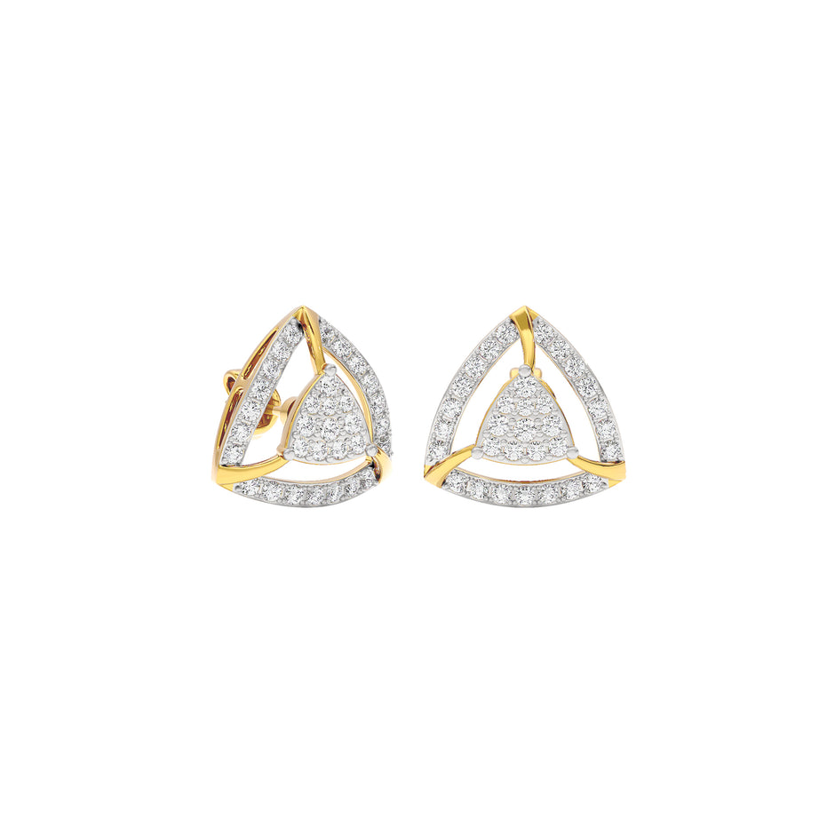 Opulent Angle Diamond Earrings 18 KT / Yellow Gold