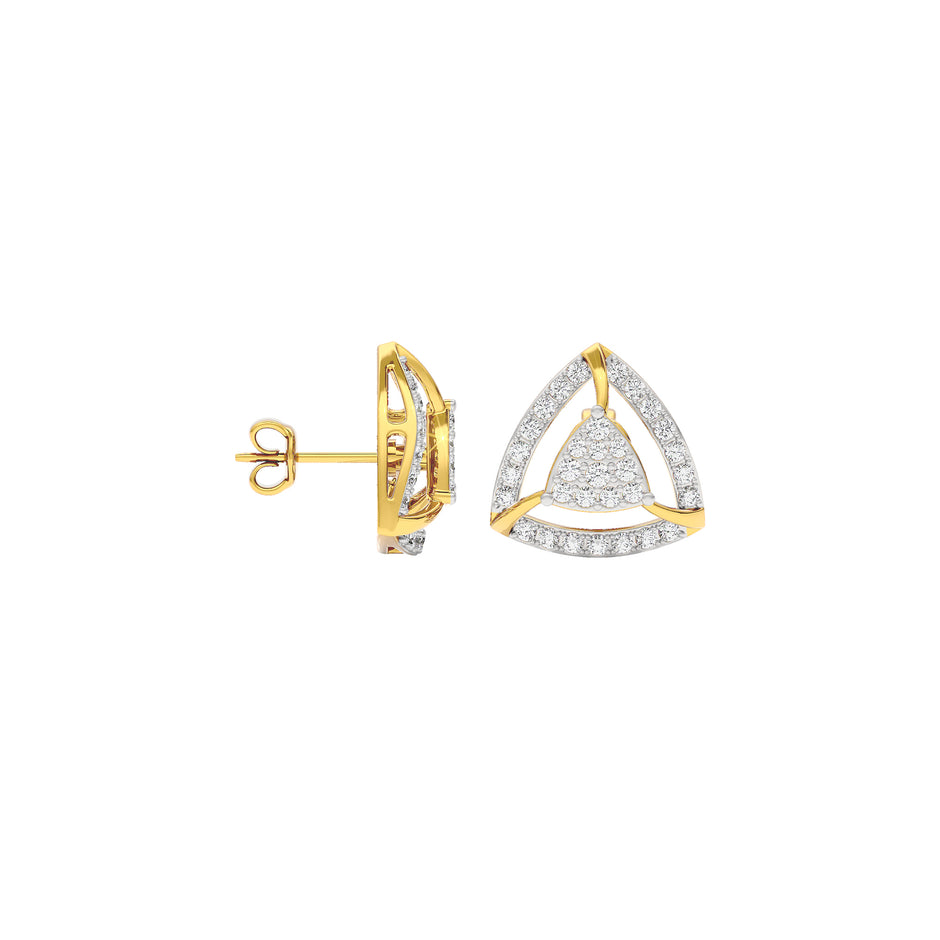 Opulent Angle Diamond Earrings 18 KT / Yellow Gold