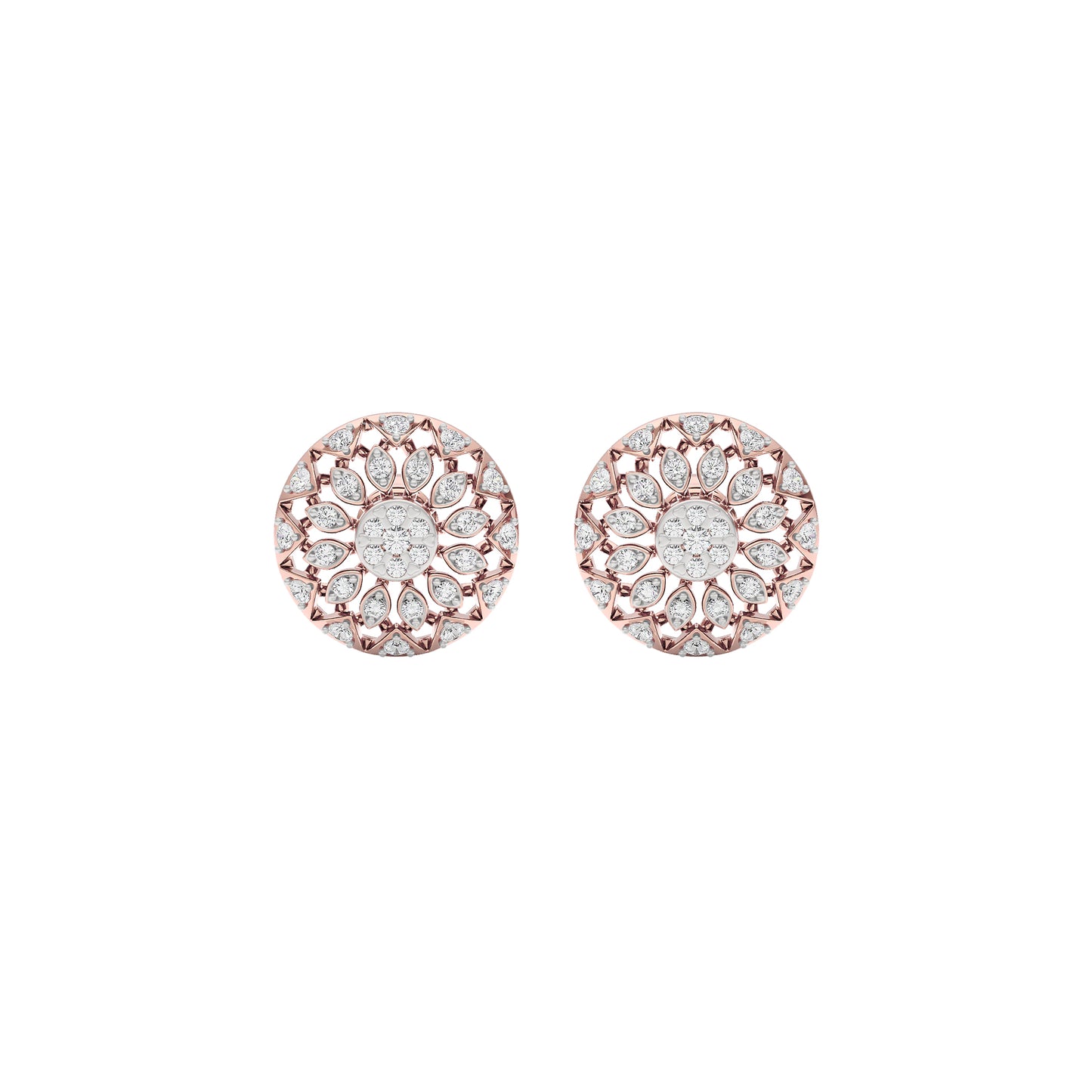 Mandala Diamond Earrings 18 KT / Rose Gold