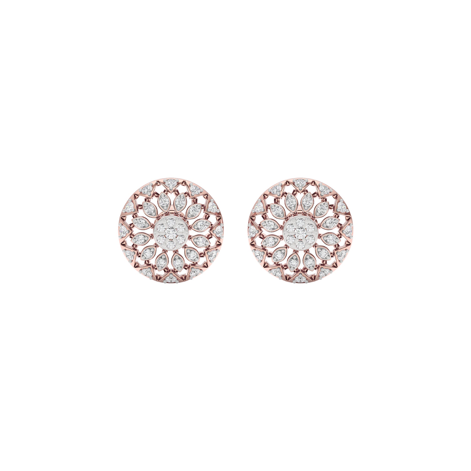 Mandala Diamond Earrings 18 KT / Rose Gold