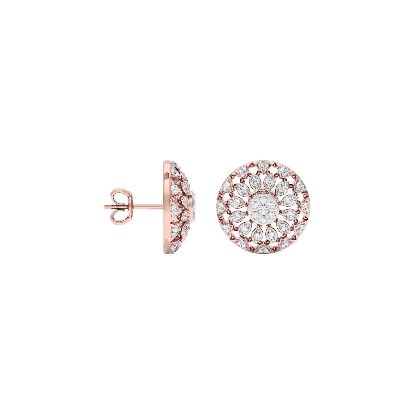 Mandala Diamond Earrings 18 KT / Rose Gold