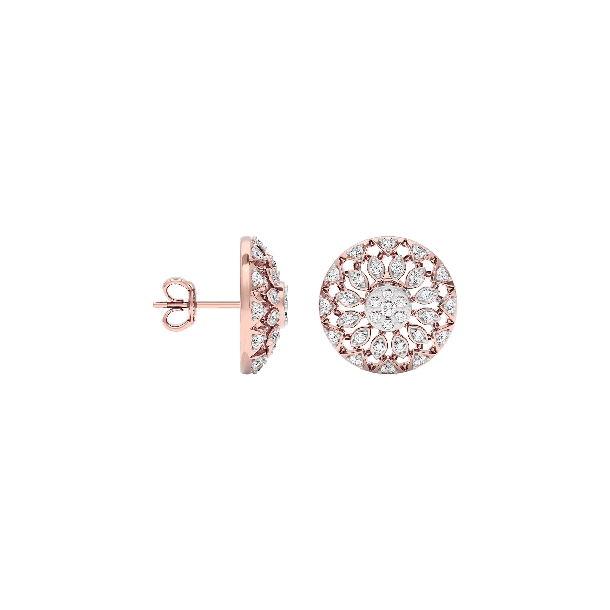 Mandala Diamond Earrings 18 KT / Rose Gold