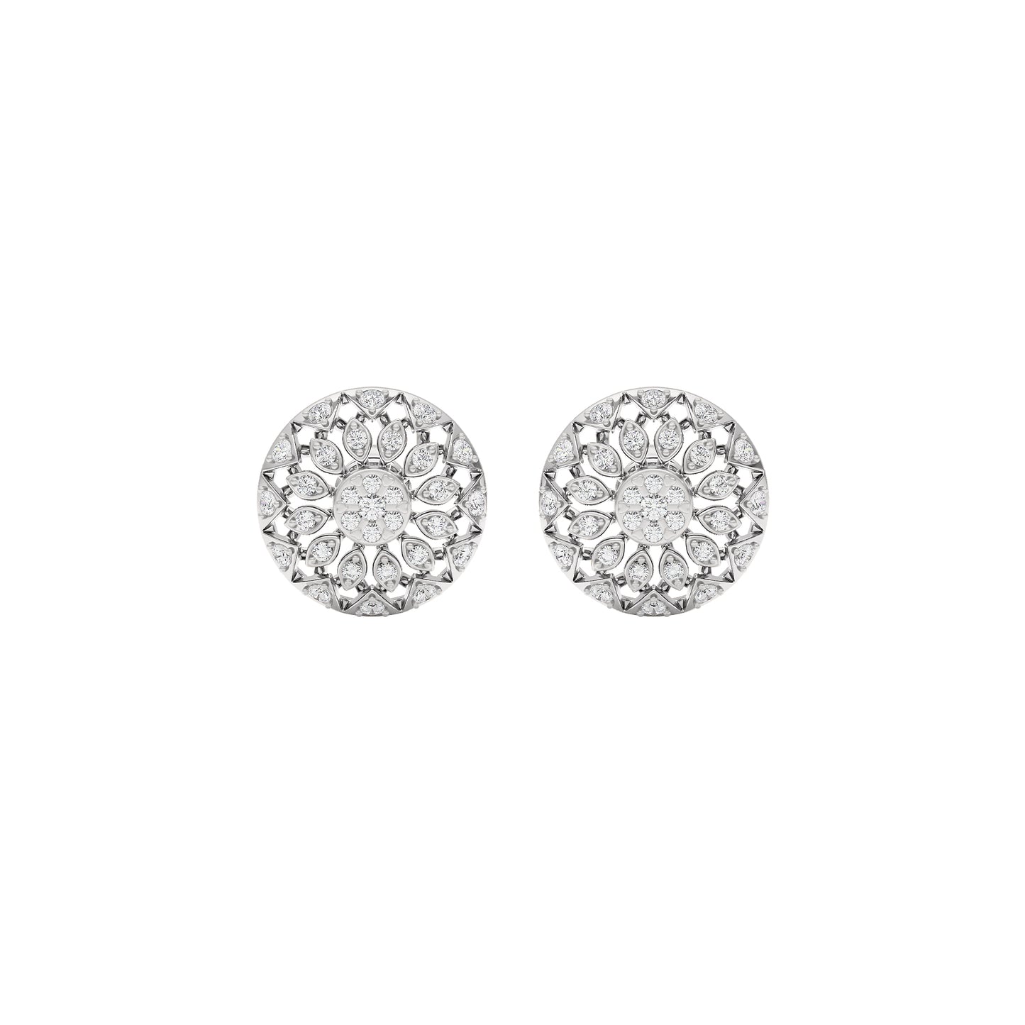Mandala Diamond Earrings 18 KT / White Gold