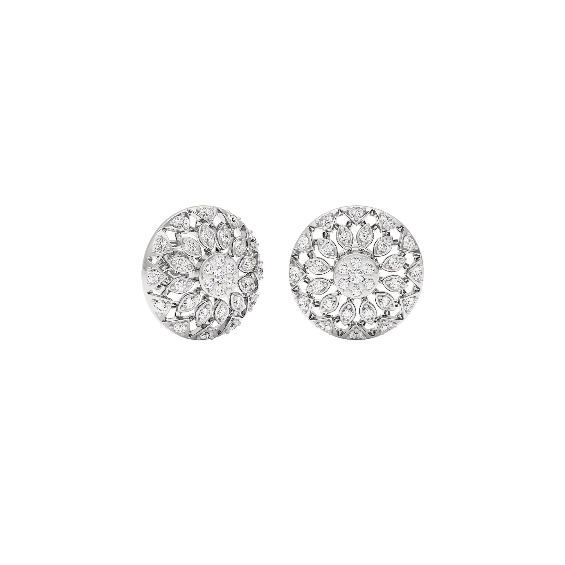 Mandala Diamond Earrings 18 KT / White Gold