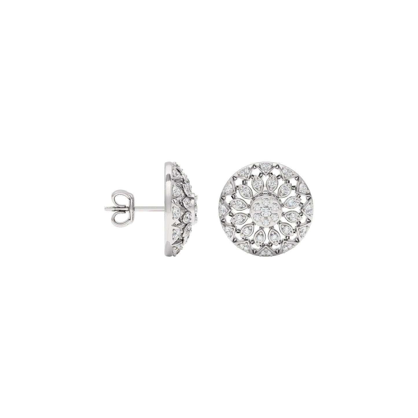 Mandala Diamond Earrings 18 KT / White Gold