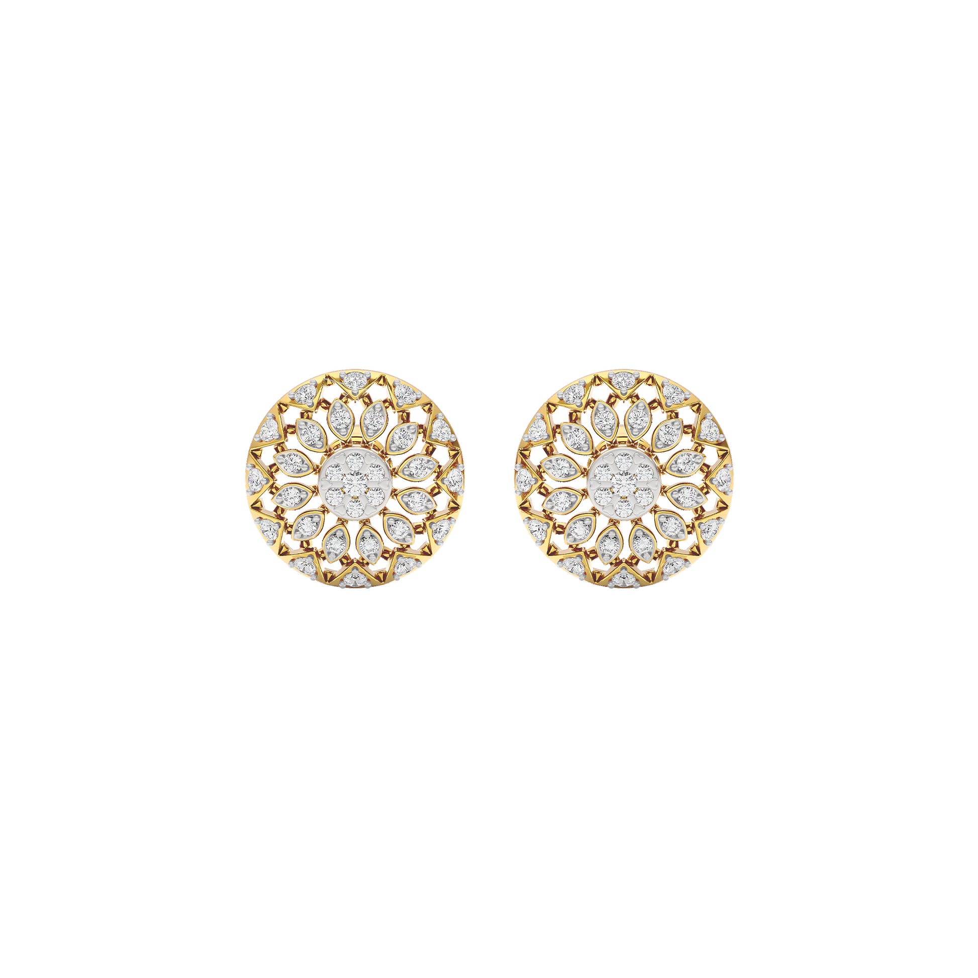 Mandala Diamond Earrings 18 KT / Yellow Gold