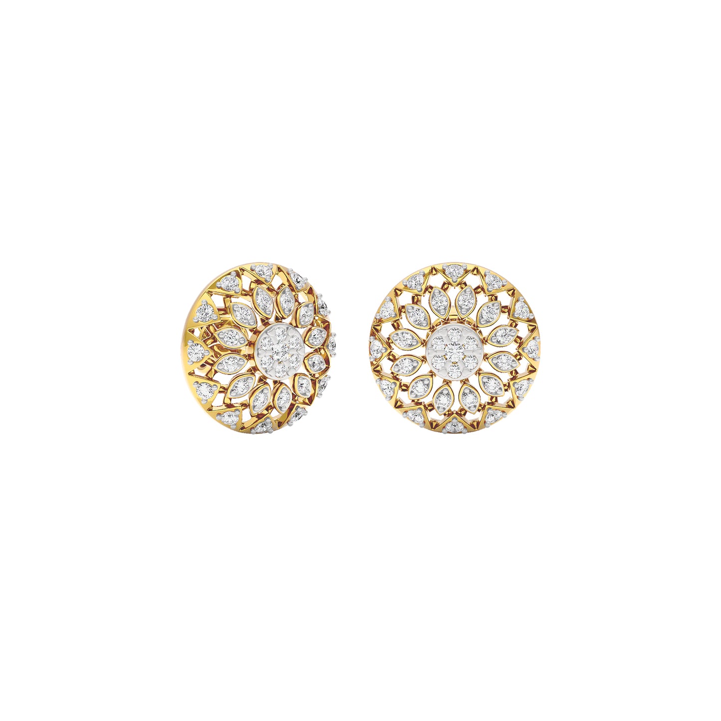 Mandala Diamond Earrings 18 KT / Yellow Gold