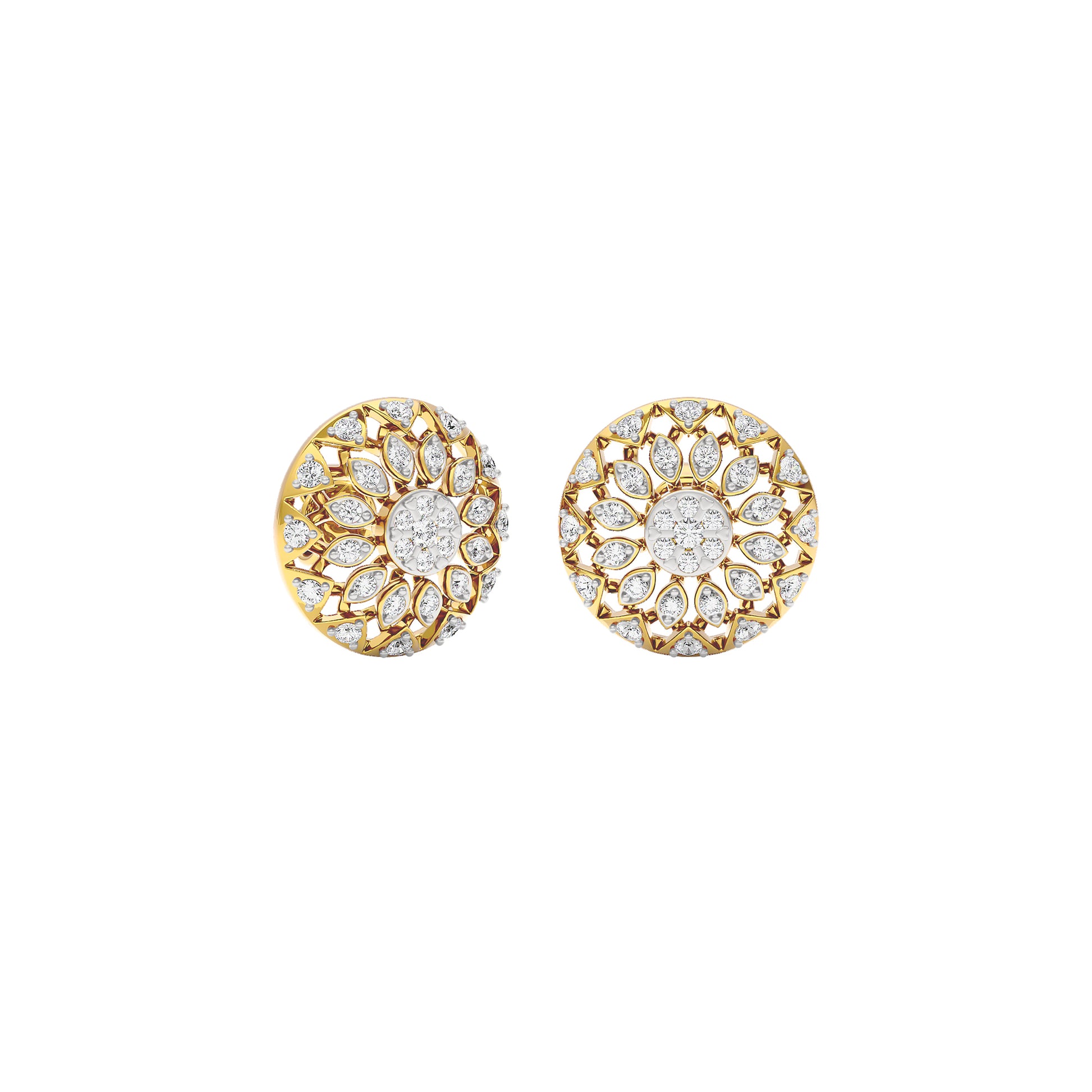 Mandala Diamond Earrings 18 KT / Yellow Gold