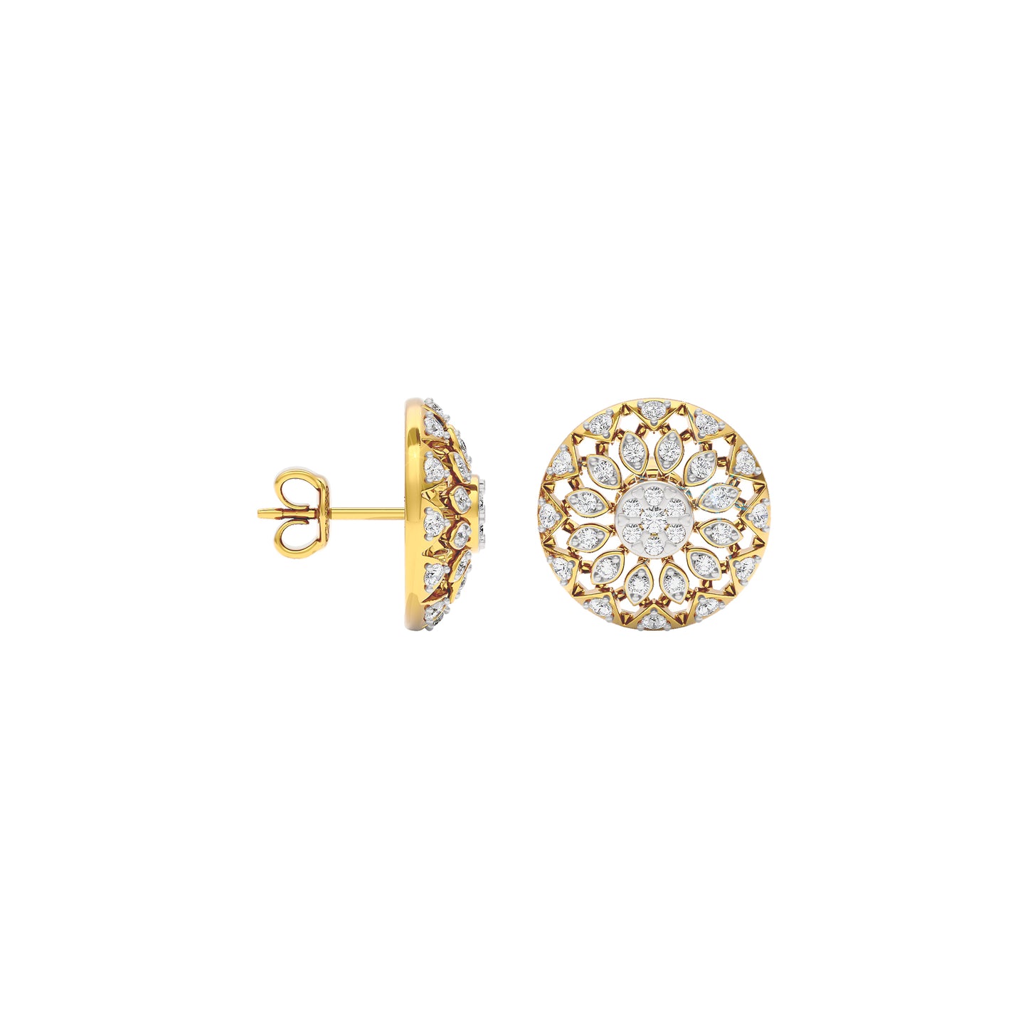 Mandala Diamond Earrings 18 KT / Yellow Gold