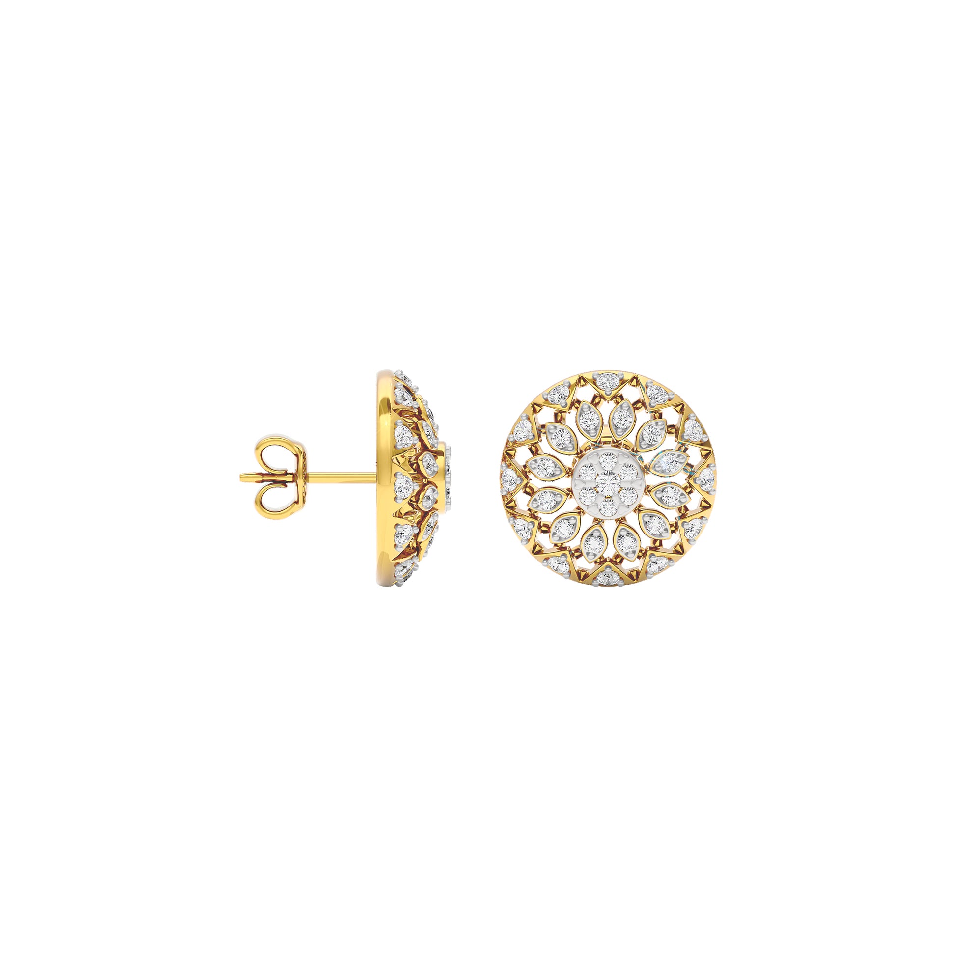 Mandala Diamond Earrings 18 KT / Yellow Gold