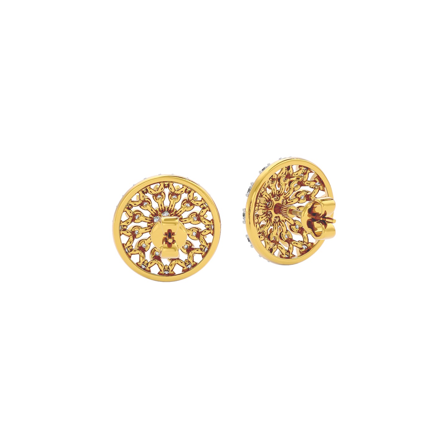 Mandala Diamond Earrings 18 KT / Yellow Gold