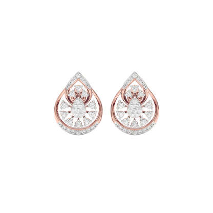 Leafy Glow Dimond Earrings 18 KT / Rose Gold