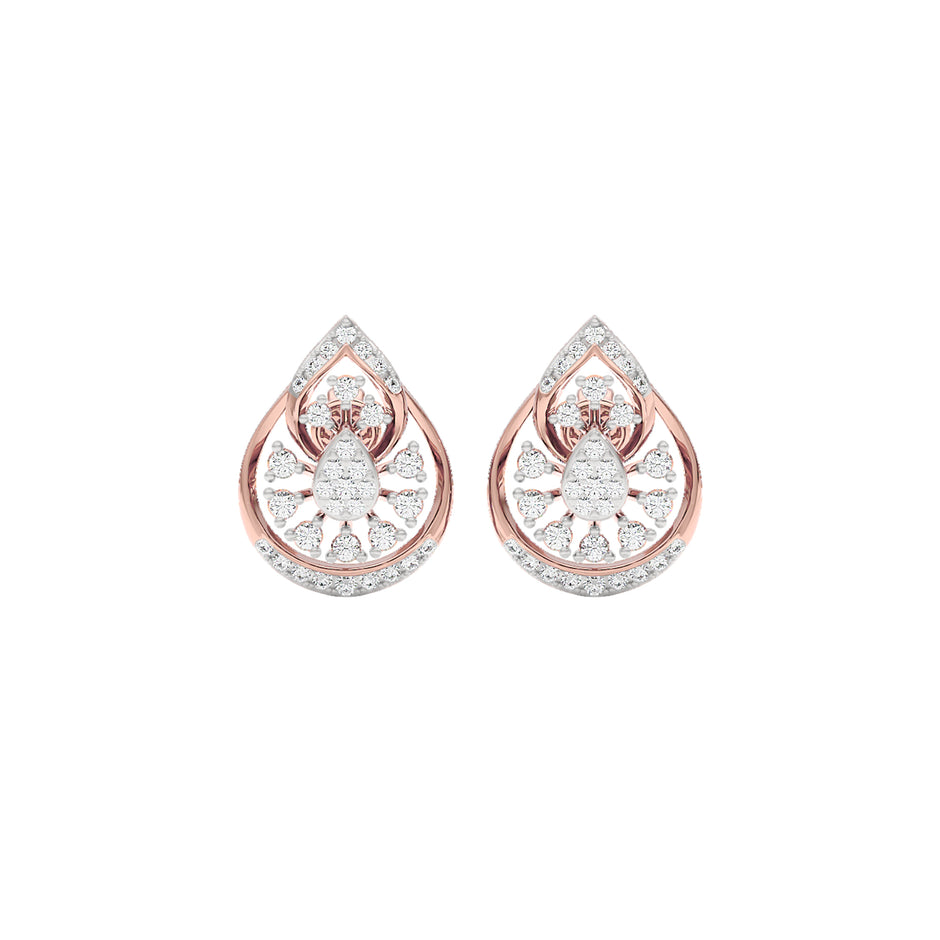 Leafy Glow Dimond Earrings 18 KT / Rose Gold