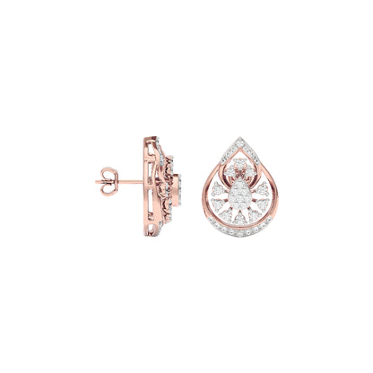 Leafy Glow Dimond Earrings 18 KT / Rose Gold