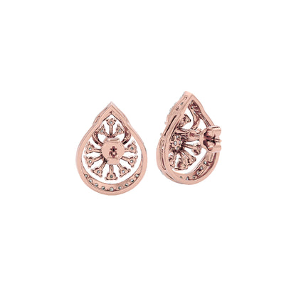 Leafy Glow Dimond Earrings 18 KT / Rose Gold