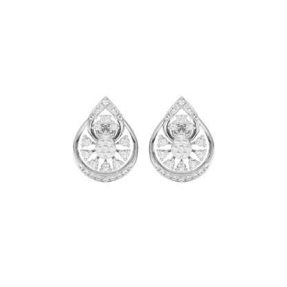 Leafy Glow Dimond Earrings 18 KT / White Gold