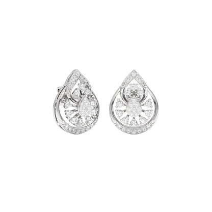 Leafy Glow Dimond Earrings 18 KT / White Gold