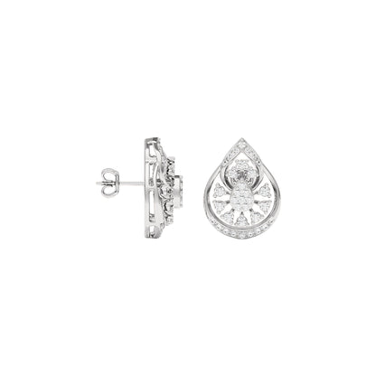 Leafy Glow Dimond Earrings 18 KT / White Gold