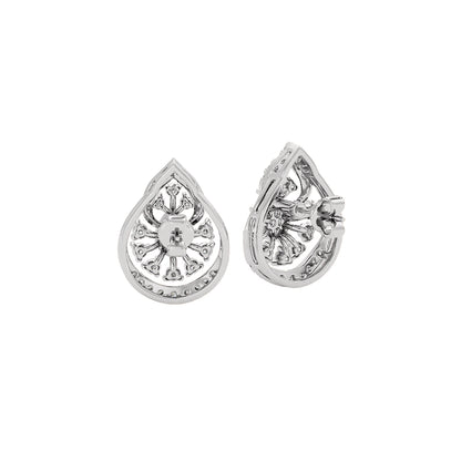Leafy Glow Dimond Earrings 18 KT / White Gold