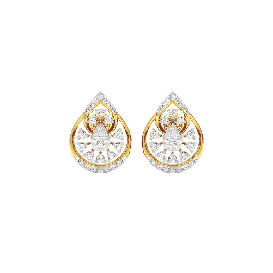 Leafy Glow Dimond Earrings 18 KT / Yellow Gold