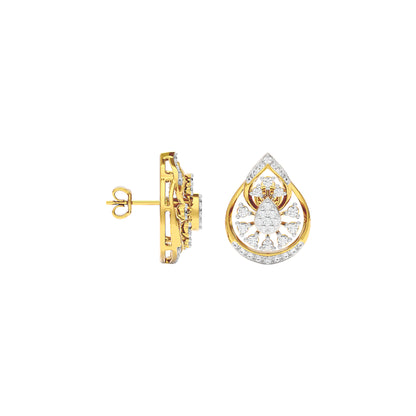 Leafy Glow Dimond Earrings 18 KT / Yellow Gold