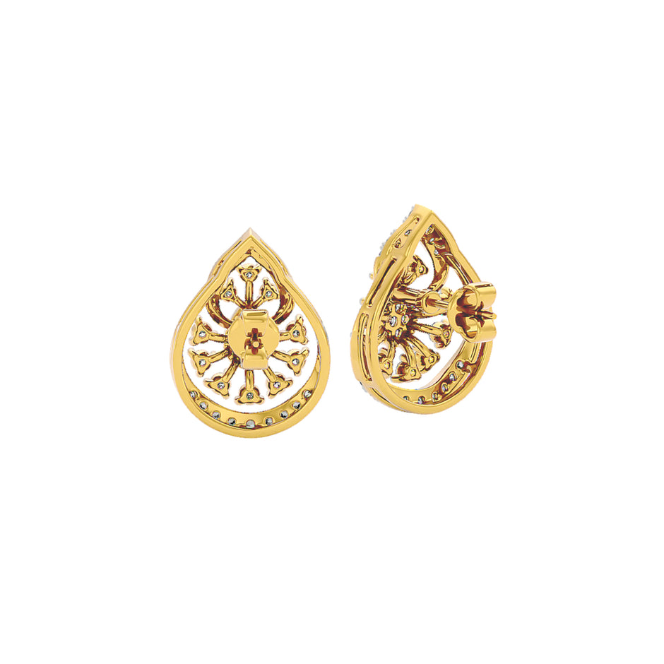 Leafy Glow Dimond Earrings 18 KT / Yellow Gold