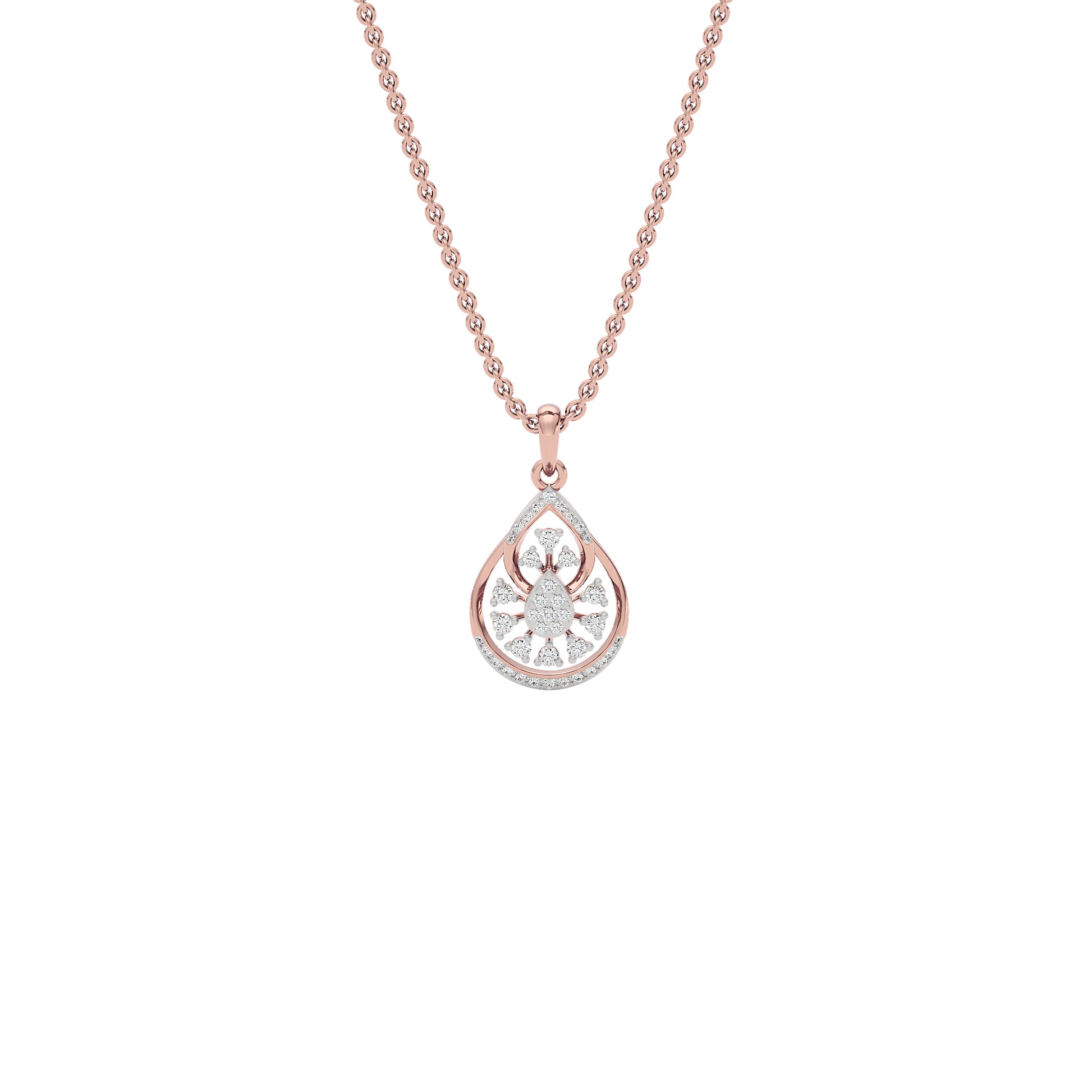 Leafy Glow Diamond Pendant 18 KT / Rose Gold
