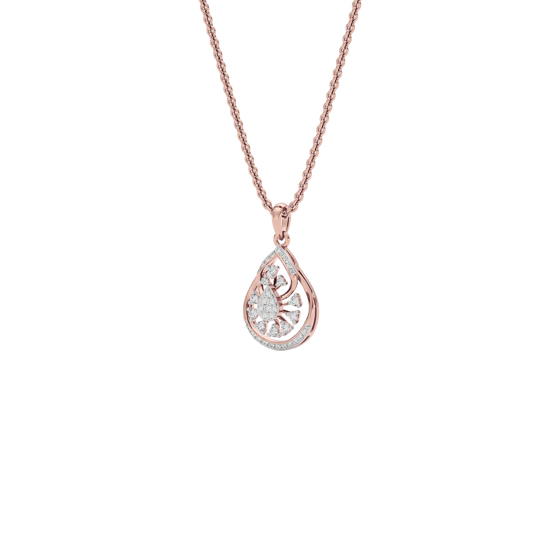 Leafy Glow Diamond Pendant 18 KT / Rose Gold