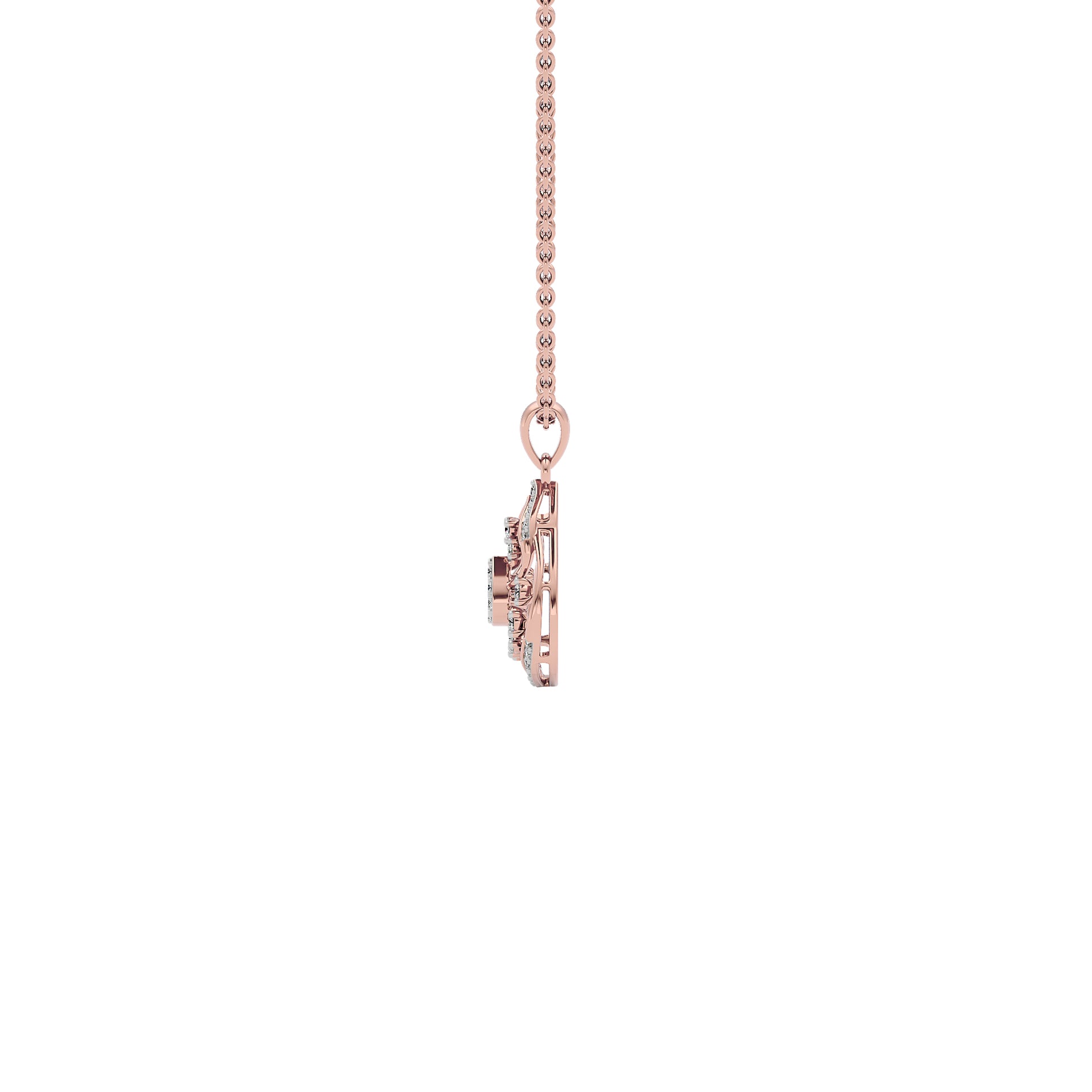 Leafy Glow Diamond Pendant 18 KT / Rose Gold