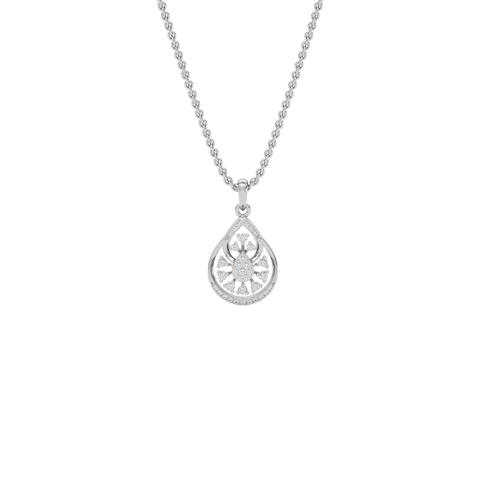 Leafy Glow Diamond Pendant 18 KT / White Gold