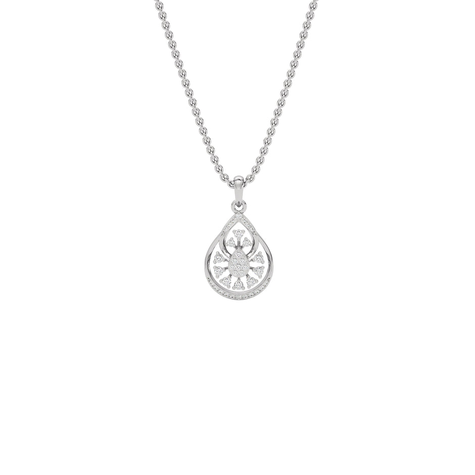 Leafy Glow Diamond Pendant 18 KT / White Gold