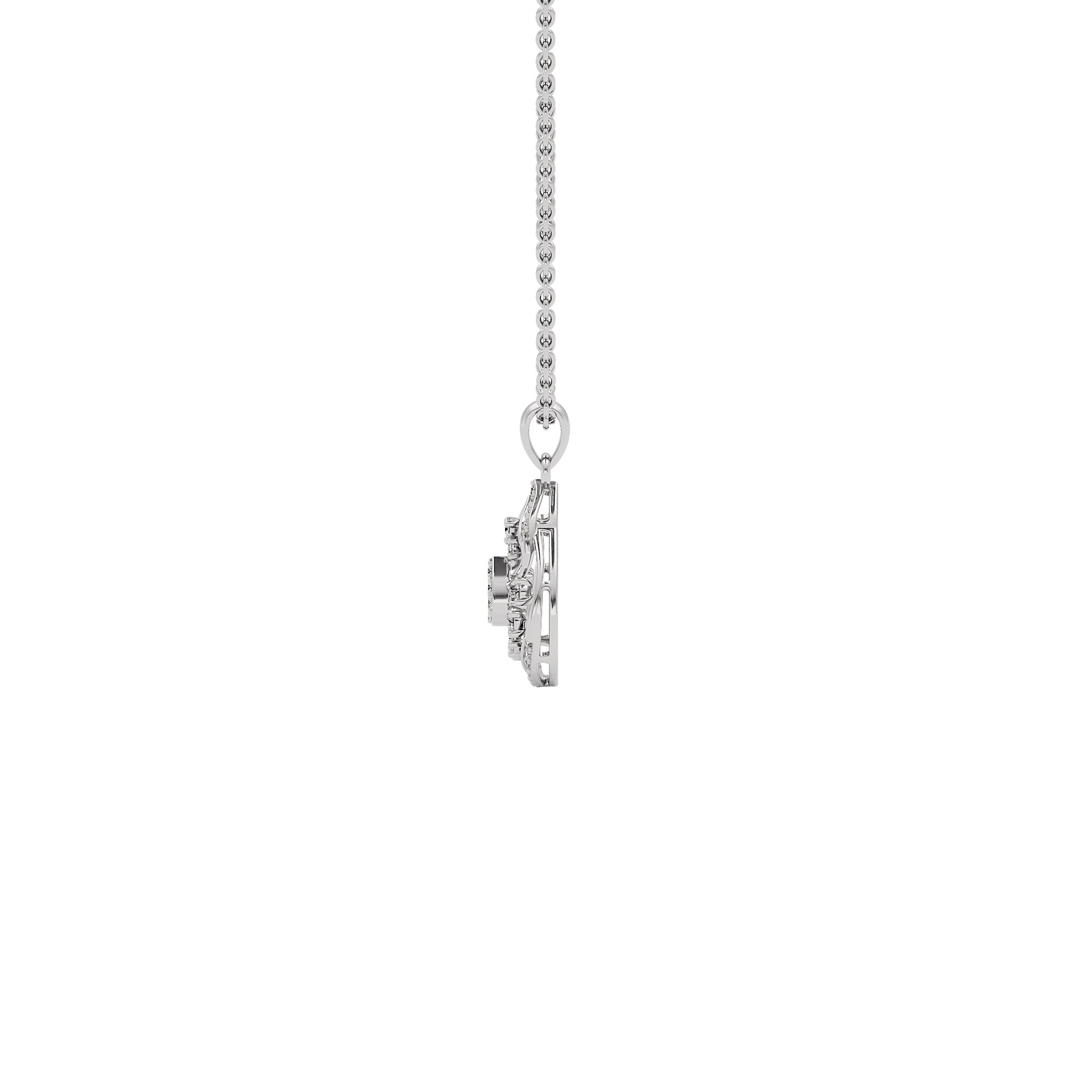 Leafy Glow Diamond Pendant 18 KT / White Gold