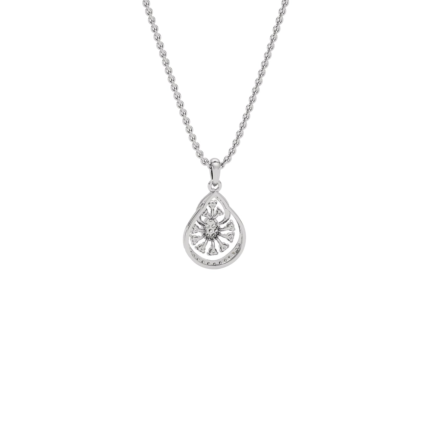 Leafy Glow Diamond Pendant 18 KT / White Gold