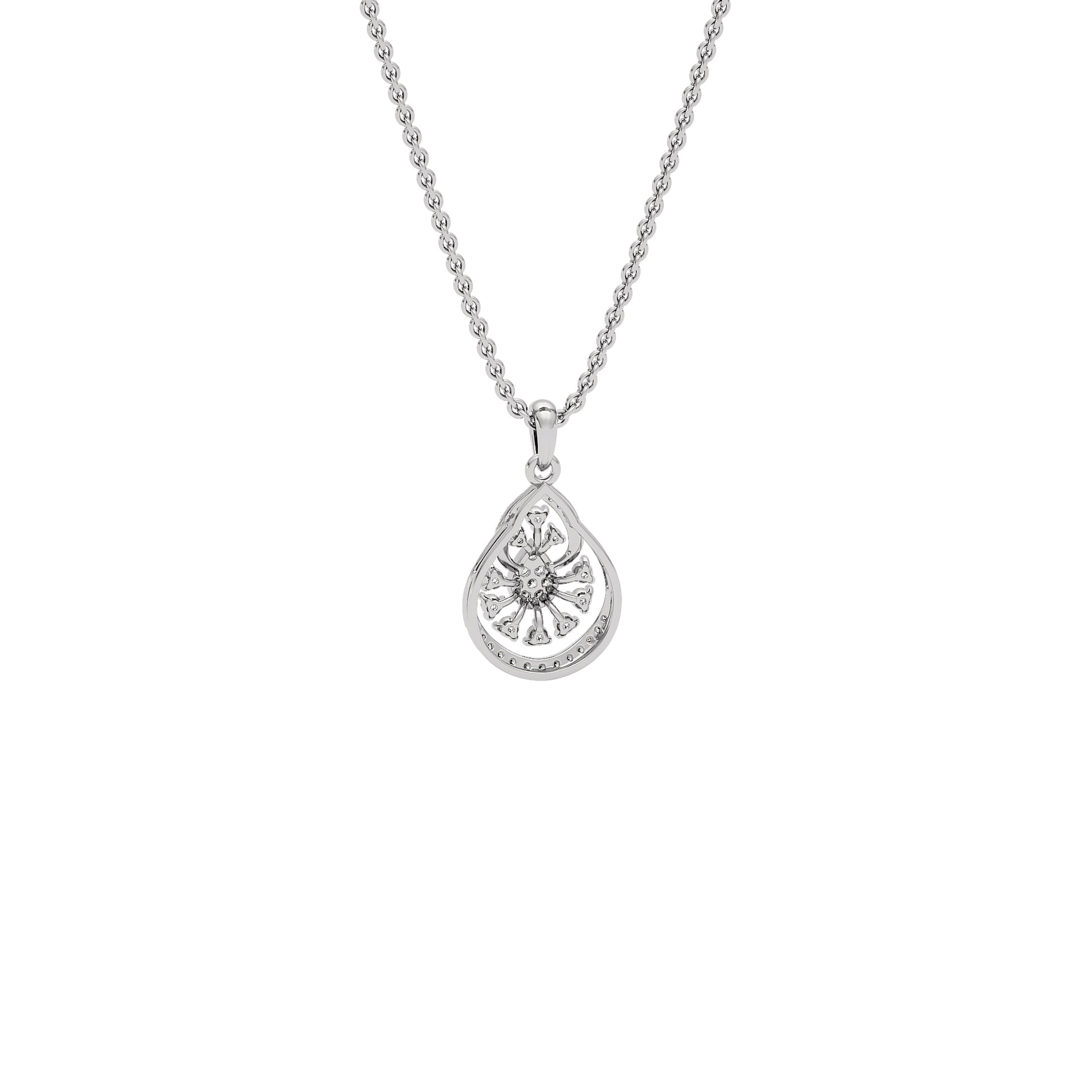 Leafy Glow Diamond Pendant 18 KT / White Gold