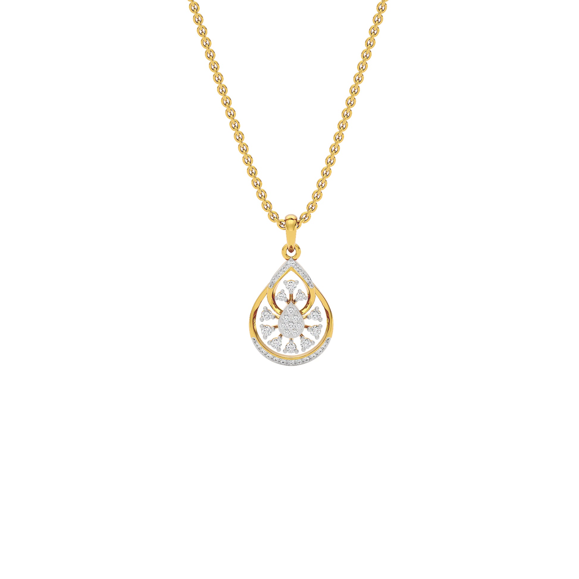 Leafy Glow Diamond Pendant 18 KT / Yellow Gold