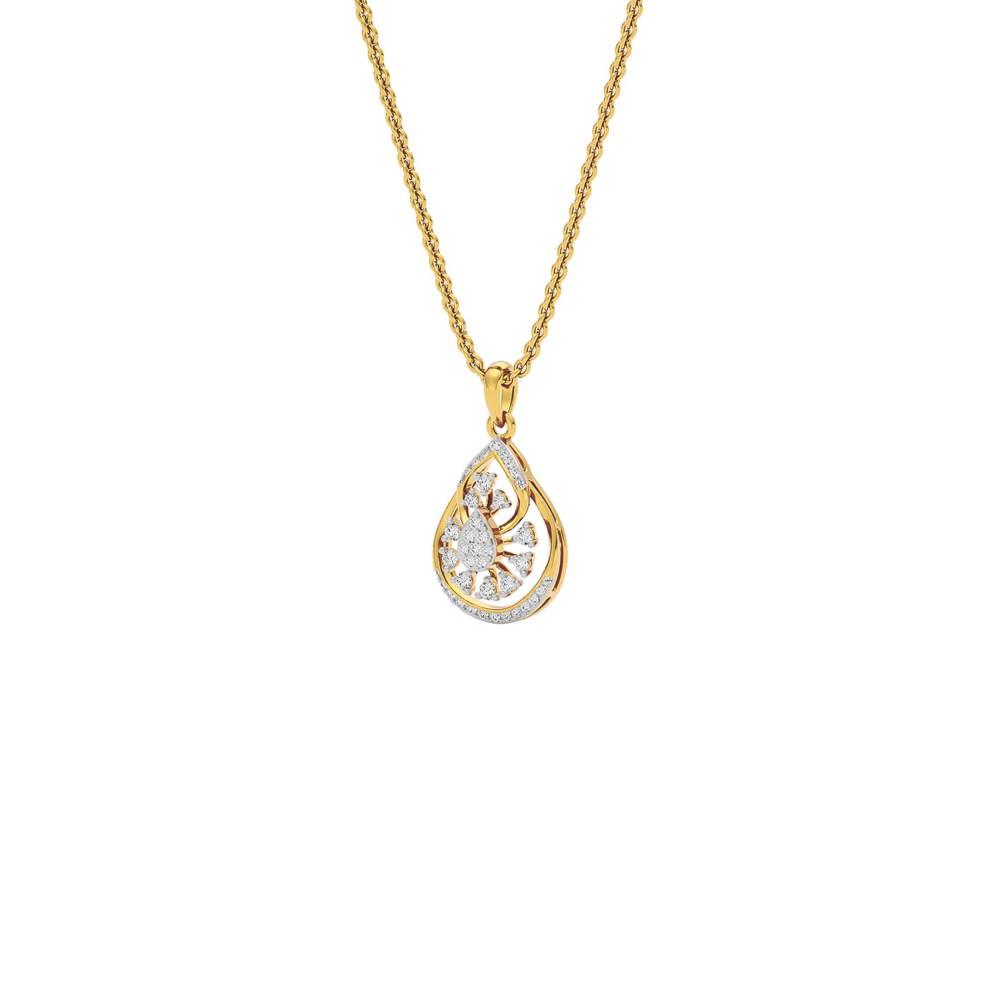 Leafy Glow Diamond Pendant 18 KT / Yellow Gold