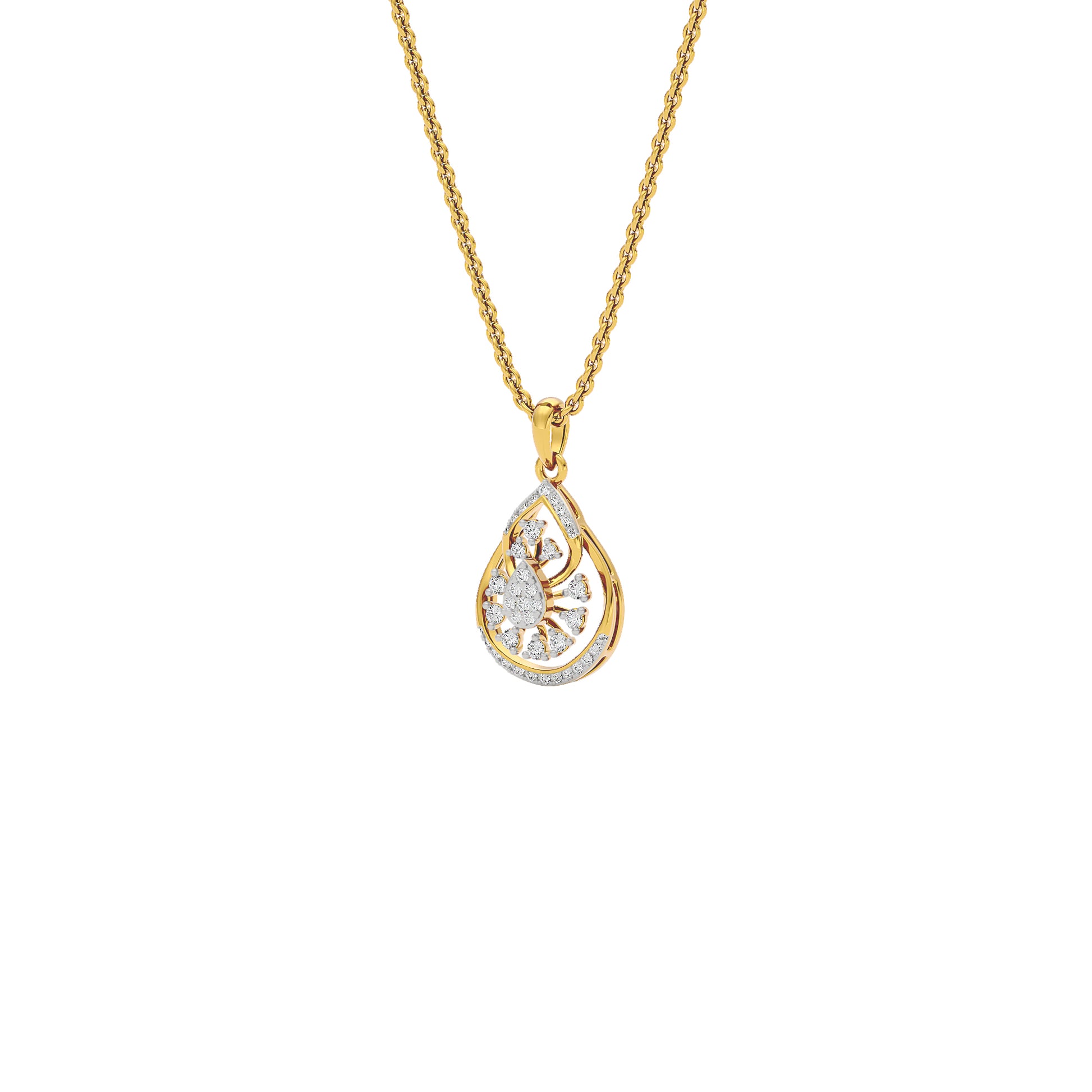 Leafy Glow Diamond Pendant 18 KT / Yellow Gold