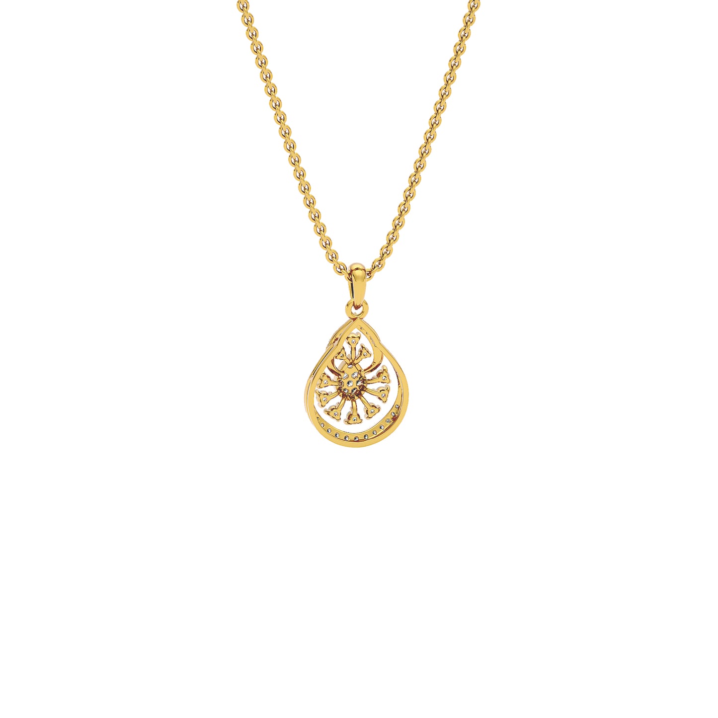 Leafy Glow Diamond Pendant 18 KT / Yellow Gold