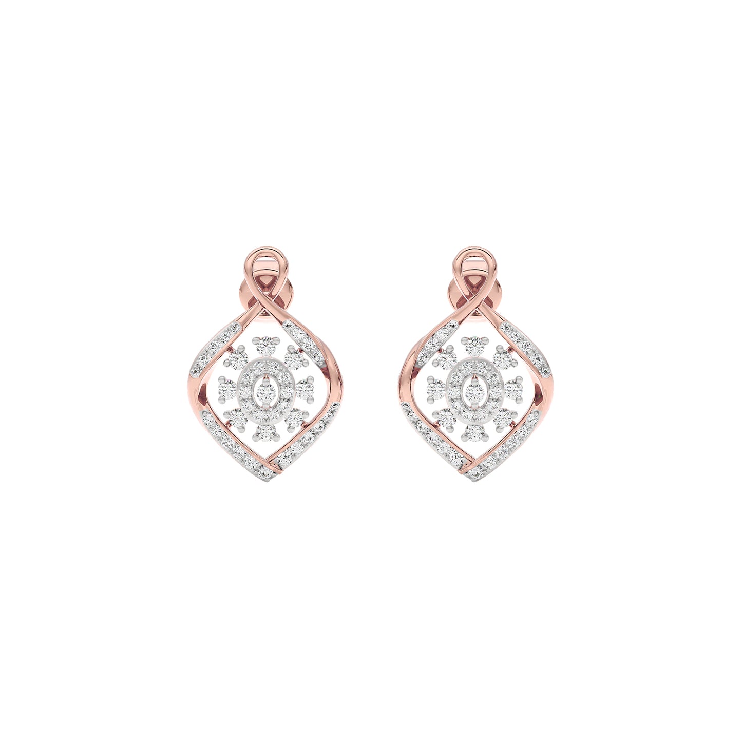 Thea Diamond Earrings 18 KT / Rose Gold