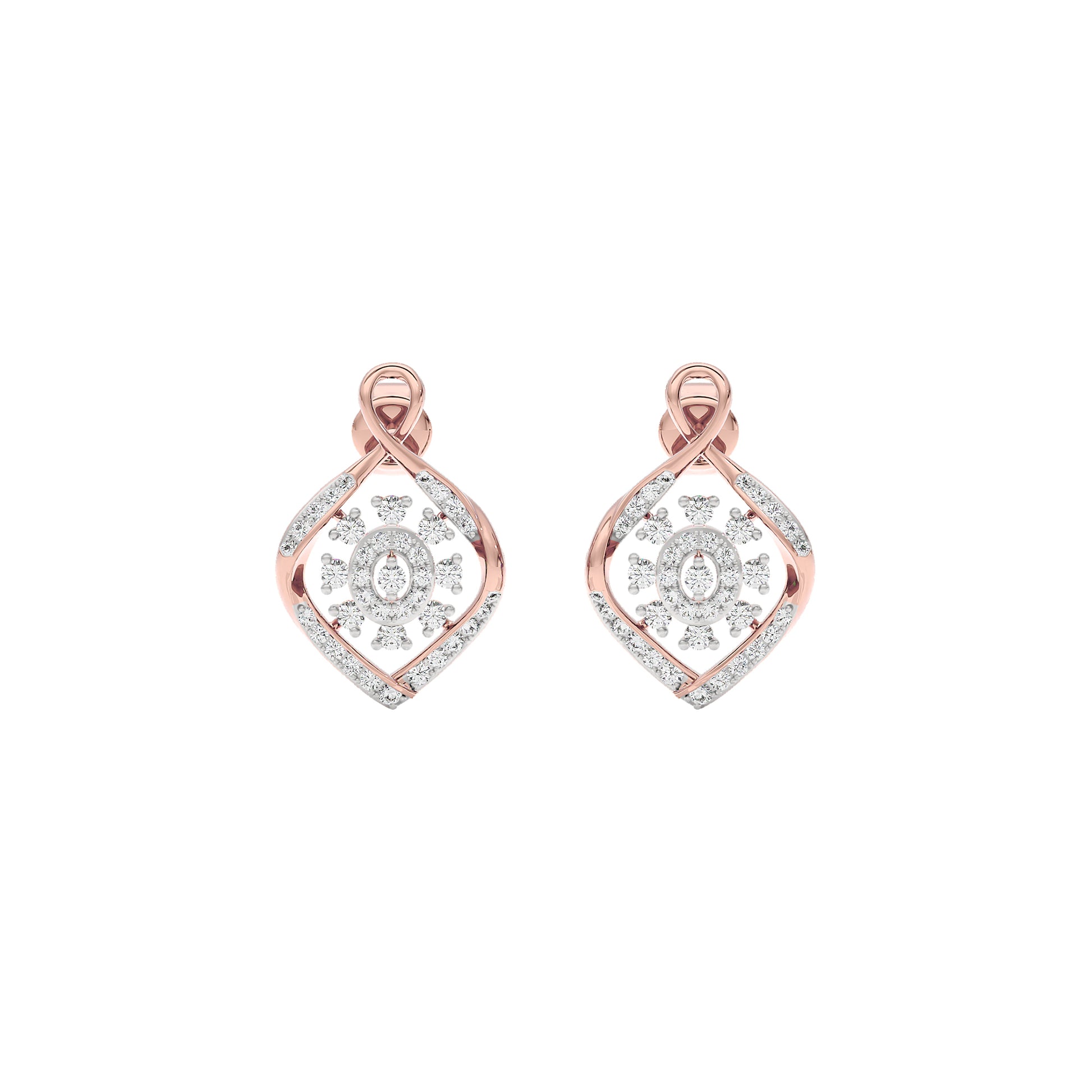 Thea Diamond Earrings 18 KT / Rose Gold