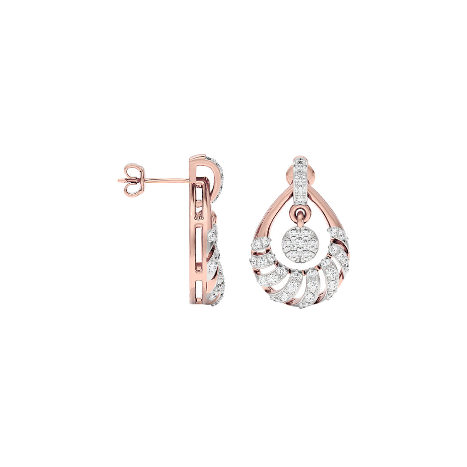 Daphne Diamond Earrings 18 KT / Rose Gold