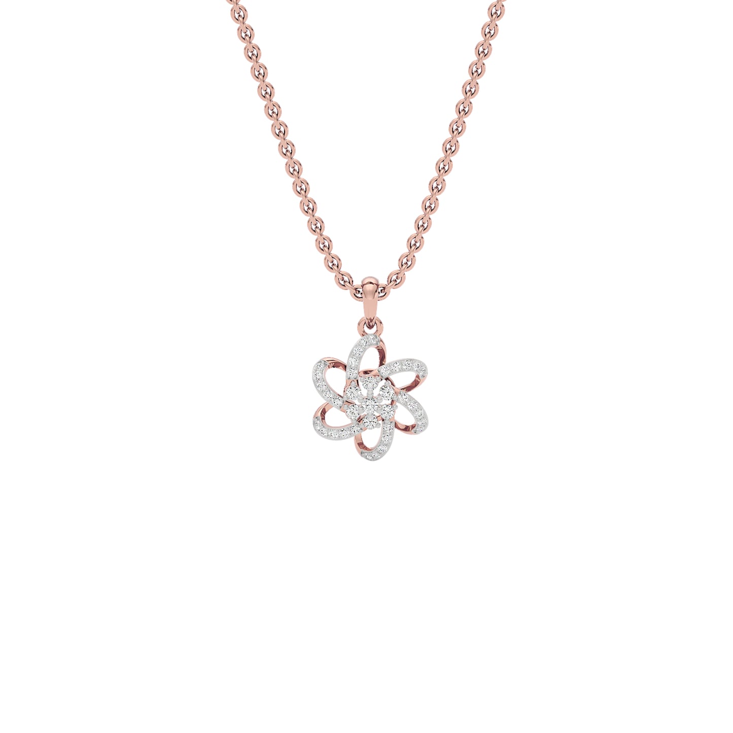 Noah Floral Diamond Pendant 18 KT / Rose Gold