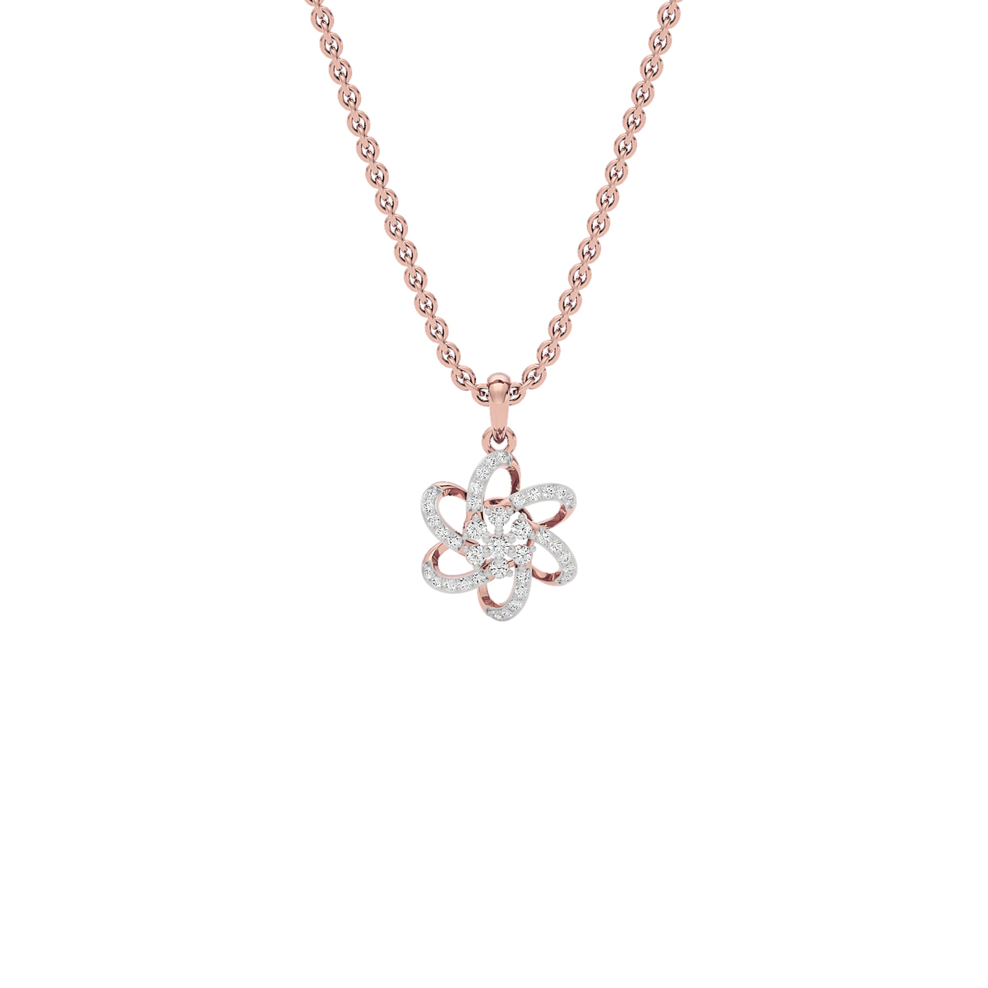 Noah Floral Diamond Pendant 18 KT / Rose Gold
