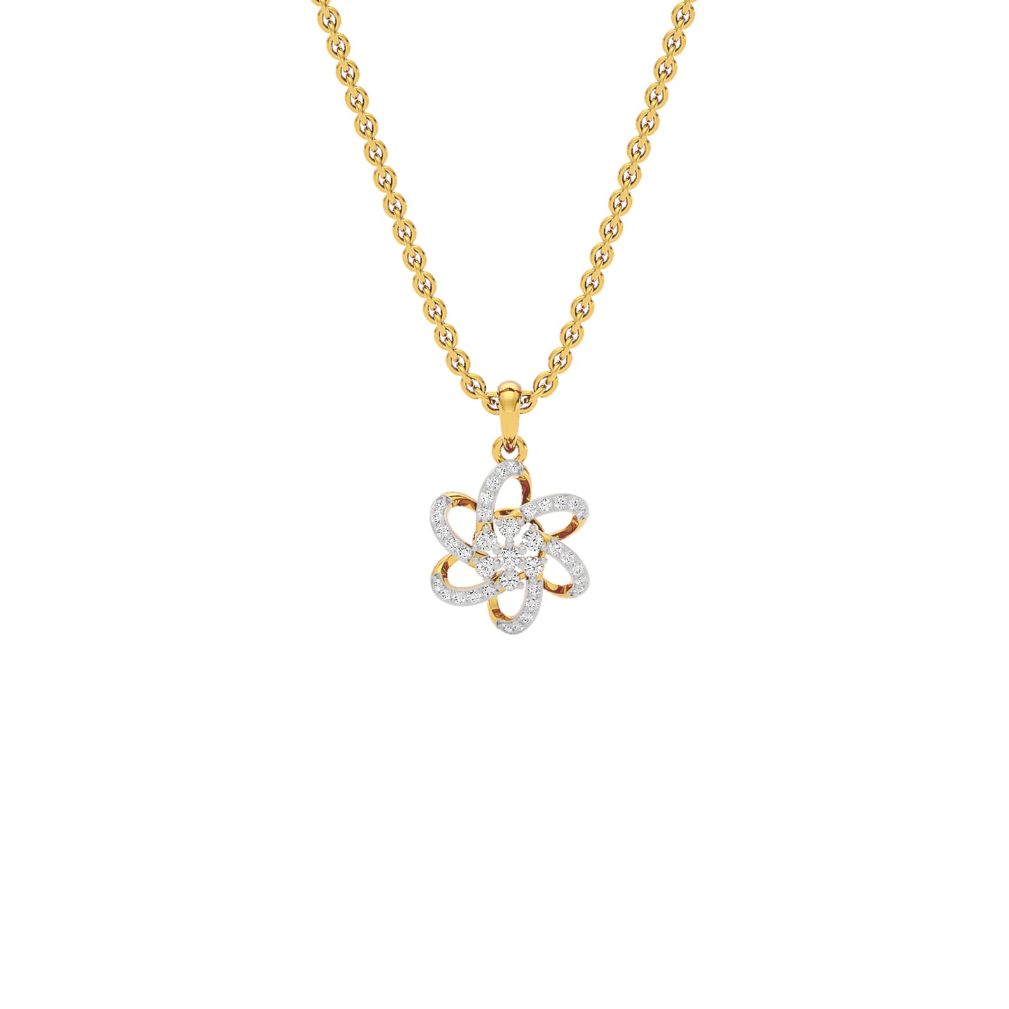 Noah Floral Diamond Pendant 18 KT / Yellow Gold