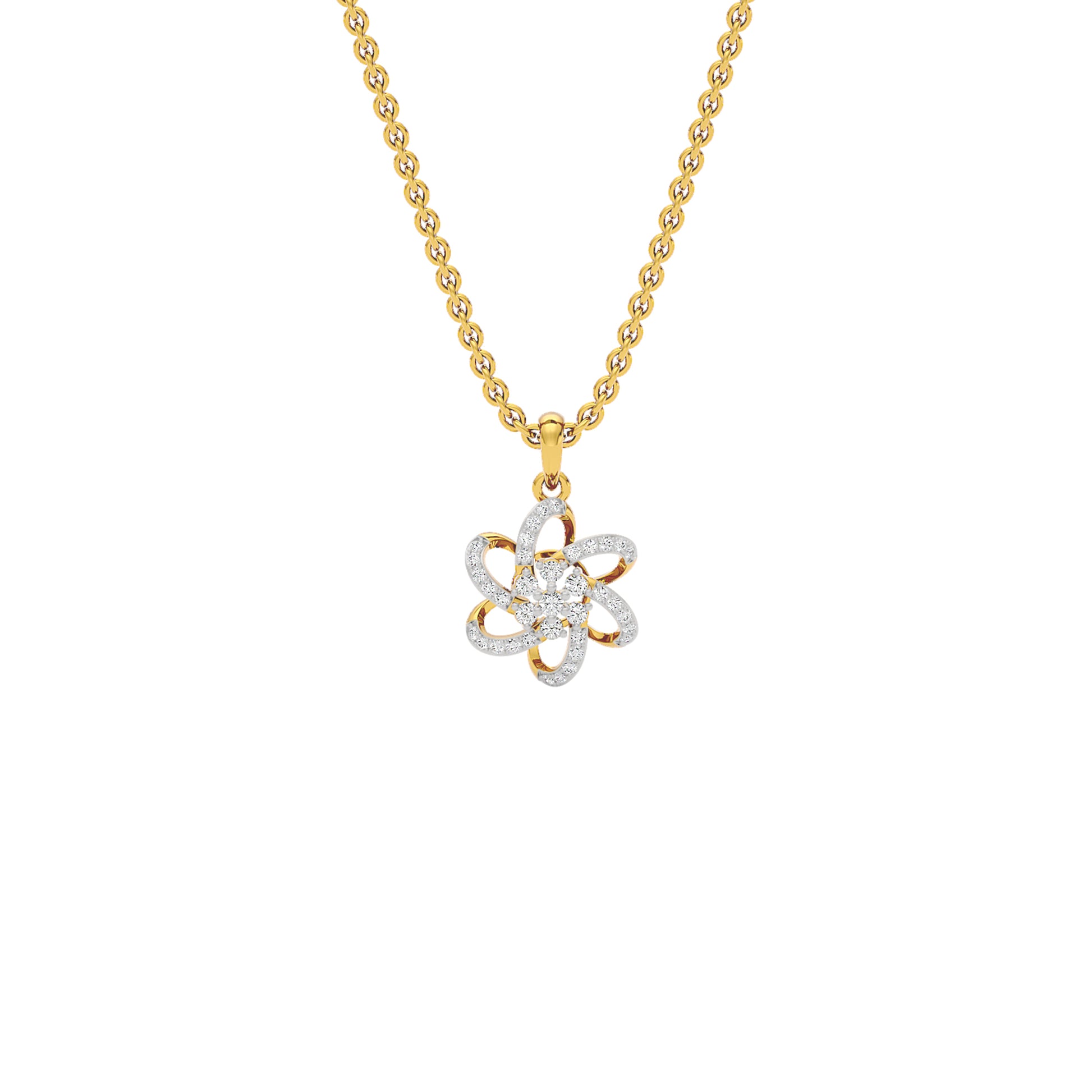 Noah Floral Diamond Pendant 18 KT / Yellow Gold