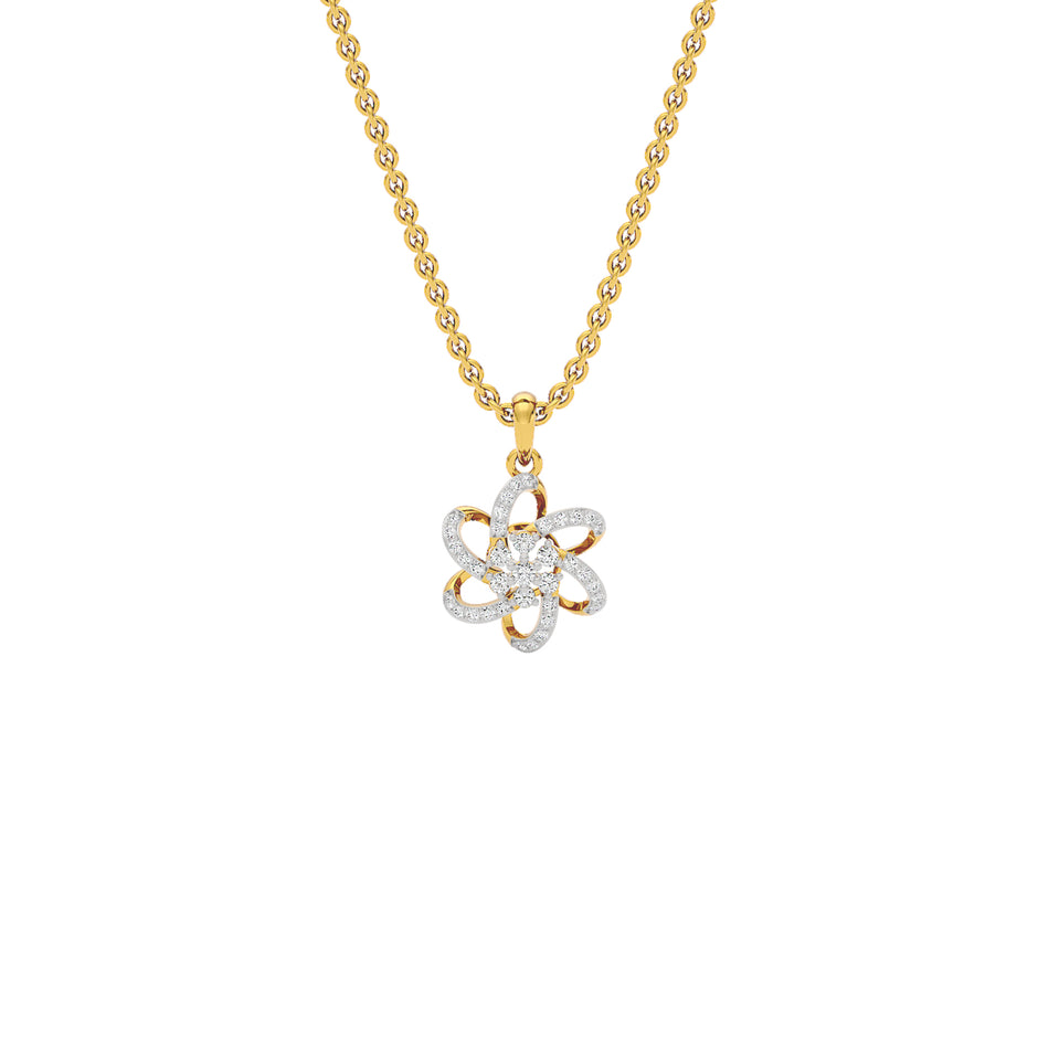 Noah Floral Diamond Pendant 18 KT / Yellow Gold